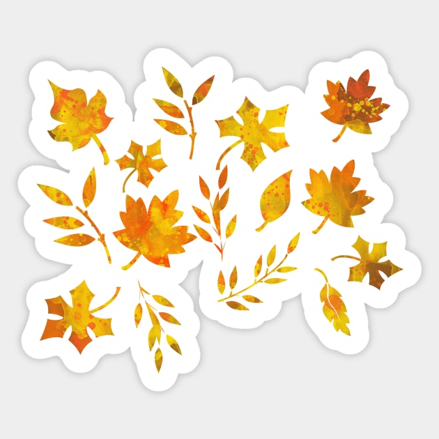 Watercolor Autumn Leaves Sticker by Gingezel